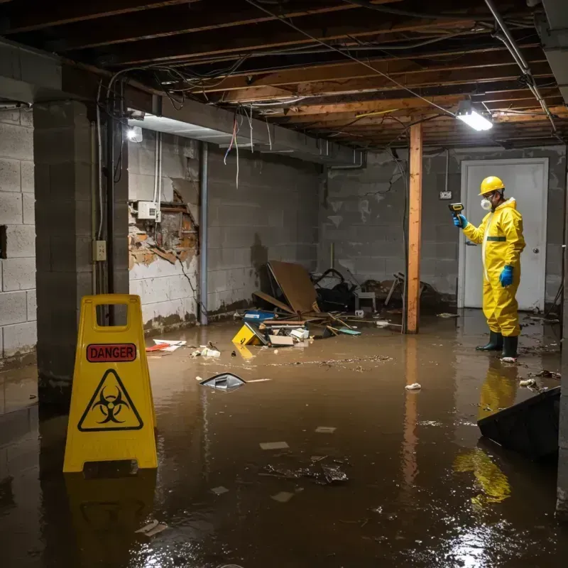 Flooded Basement Electrical Hazard in Henderson, LA Property